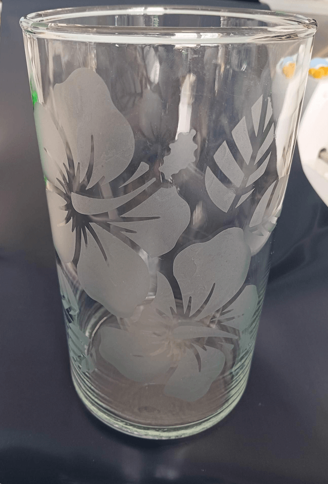 Vase "Ibiscus" verre dépoli