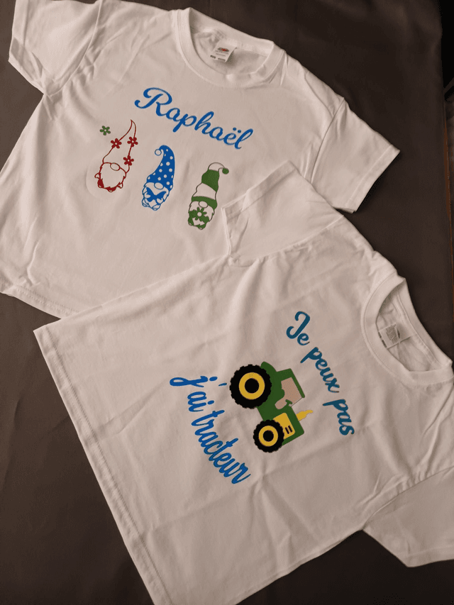 Tee-shirt personnalisé enfant (photos à titre d&#039;exemple)