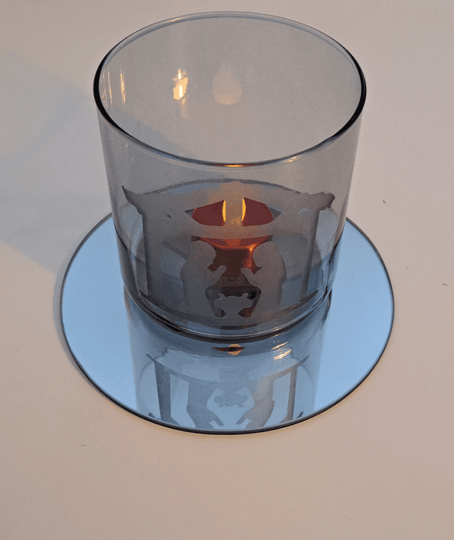 Photophore lumineux &quot;crèche de Noël&quot; verre dépoli