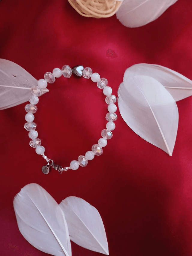 Bracelet St Valentin Blanc/Noir