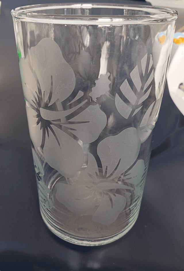 Vase &quot;Ibiscus&quot; verre dépoli